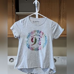 Wizarding World Gray TeeRainbow Graphic 9 3/4 Girl's Size XL